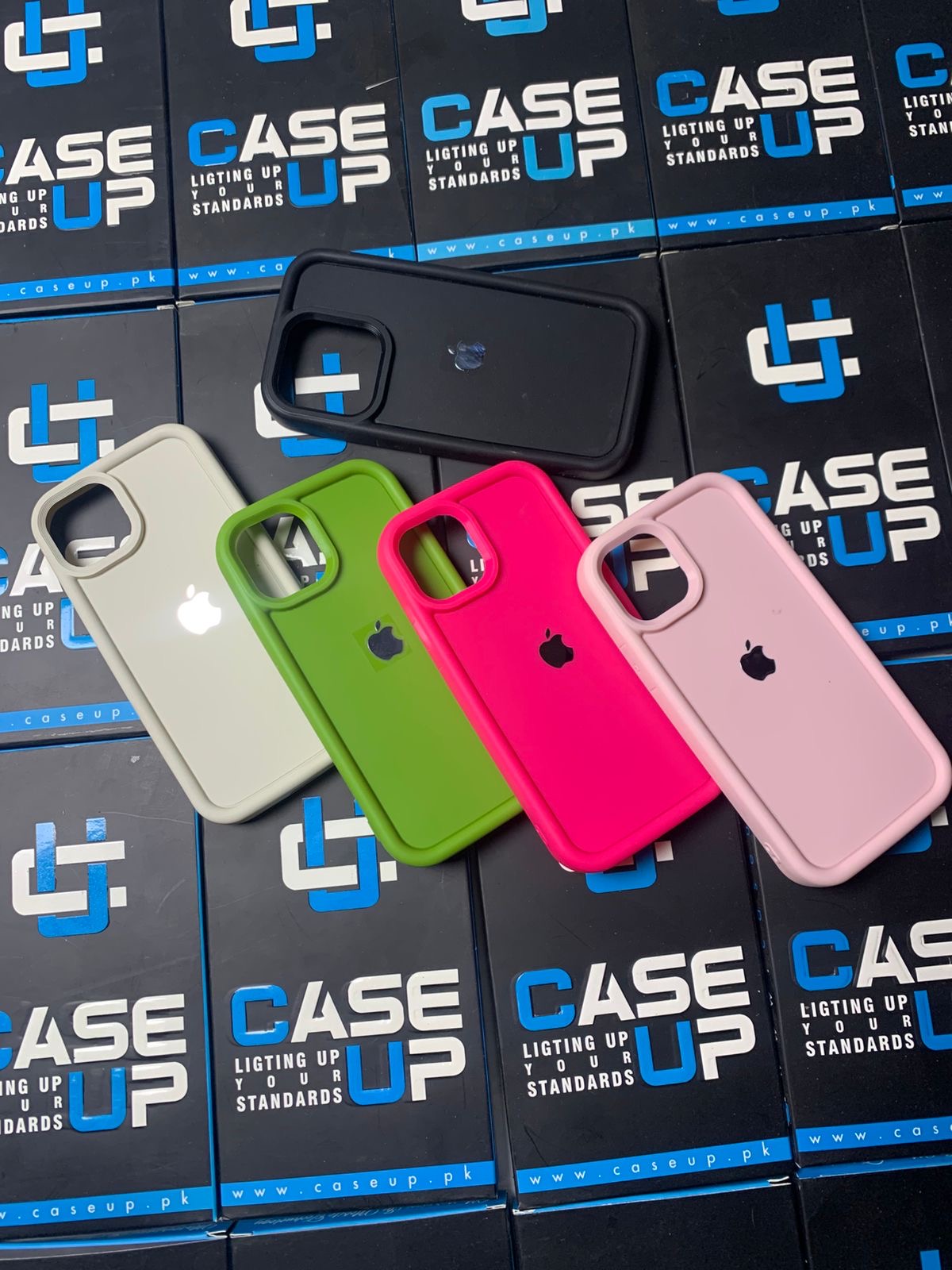 New Solid Simple Silicone Case With Apple Logo