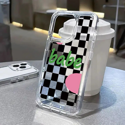 Black Checks Clear Acrylic Case