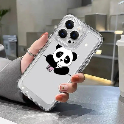Cute Panda Sip Clear Acrylic Case