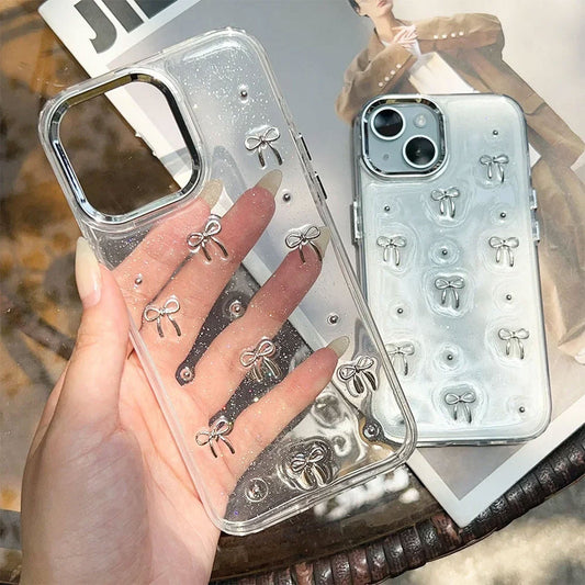 Premium Quality Aesthetic Transparent Bow Case