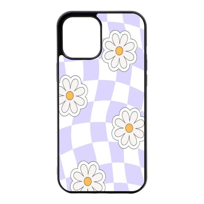 Lavender Check Floral Glossy Case