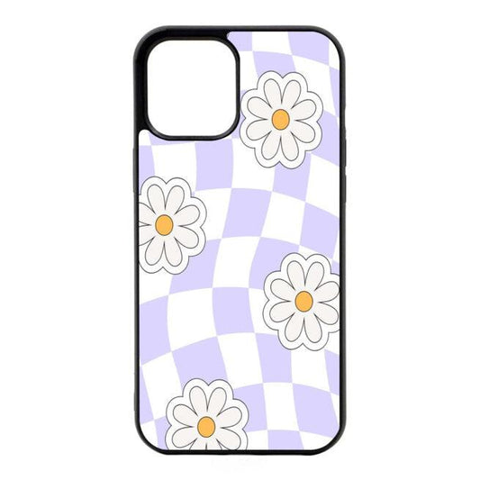 Lavender Check Floral Glossy Case