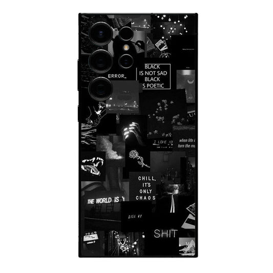 Black Broken Quotes Mobile Skin