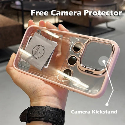 Metal Stand Acrylic Case With Camera Lens